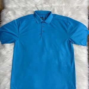 cutter buck t-shirt for men size L with collar soft and fresh fabric light blue
